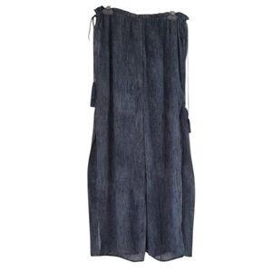 Moon River size large blue wide leg high slit pants lined with shorts
